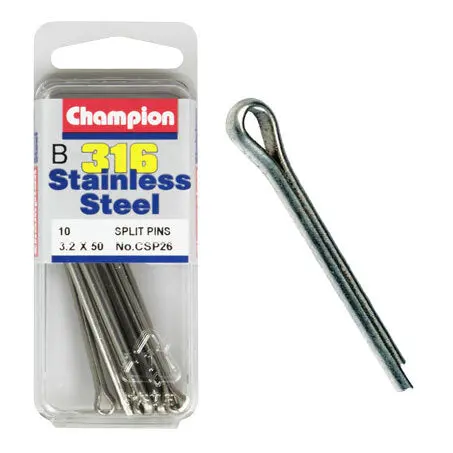 Champion Split Pin Fasteners S/S 3.2Mm X 50Mm  Csp26 1