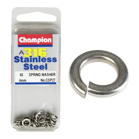 Champion Spring Washers- Fasteners S/S 4Mm  Csp27 1
