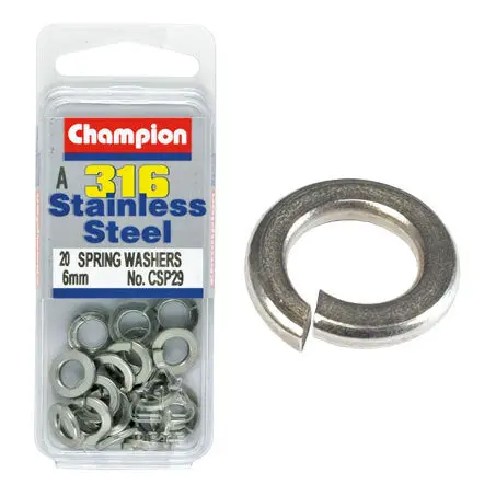 Champion Spring Washers- Fasteners S/S 6Mm  Csp29 1