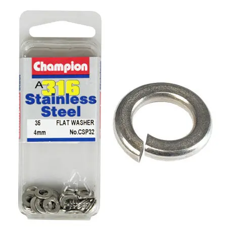 Champion Flat Washers- Fasteners S/S 4Mm  Csp32 1