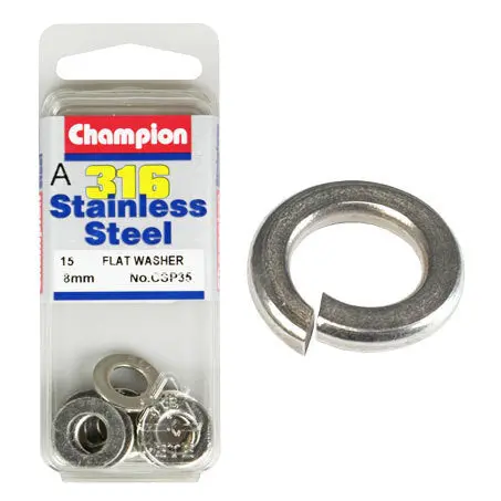 Champion Flat Washers- Fasteners S/S 8Mm  Csp35 1