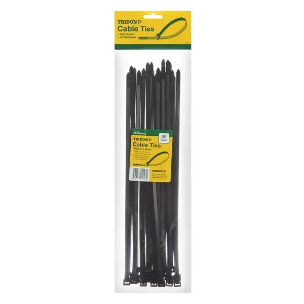 Tridon  Black  Cable Ties 350Mm X 8Mm Pk 25 Ct358bkcd 1