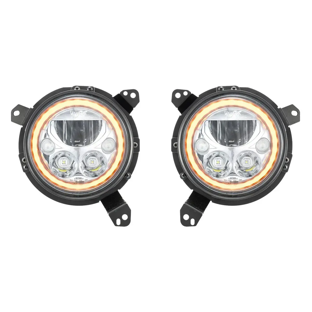 Vision X 7" Vx Led Headlights Chrome Amber For 18-24 Jeep Wrangler Jl Gladiator 1