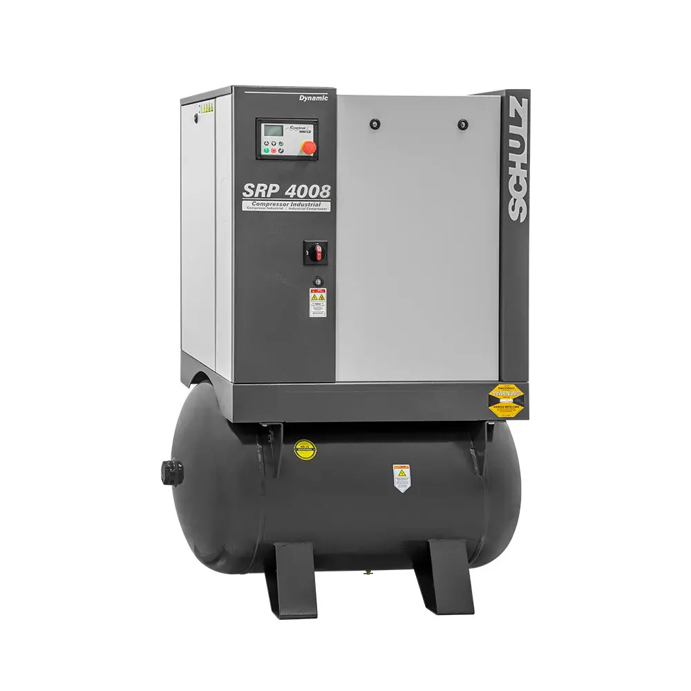 Schulz Of America Srp-4008 R Dynamic -7.5 Hp Rotary Screw Air Compressor With  Sound Enclosure, 60 Gallon Air Receiver, 27 Cfm @ 125 Psi 1