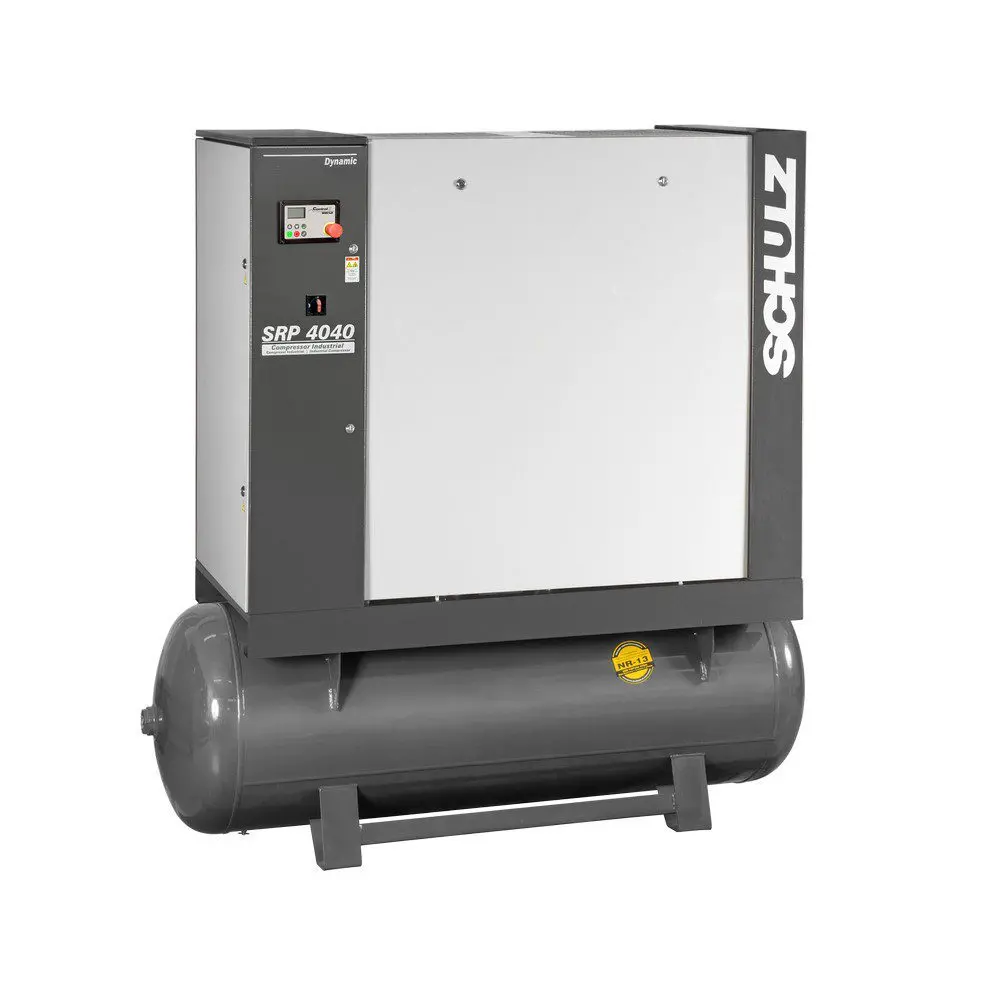 Schulz Of America Srp-4040 R Dynamic - 40 Hp Rotary Screw Air Compressor With  Sound Enclosure, 120 Gallon Air Receiver, 150 Cfm @ 125 Psi 1