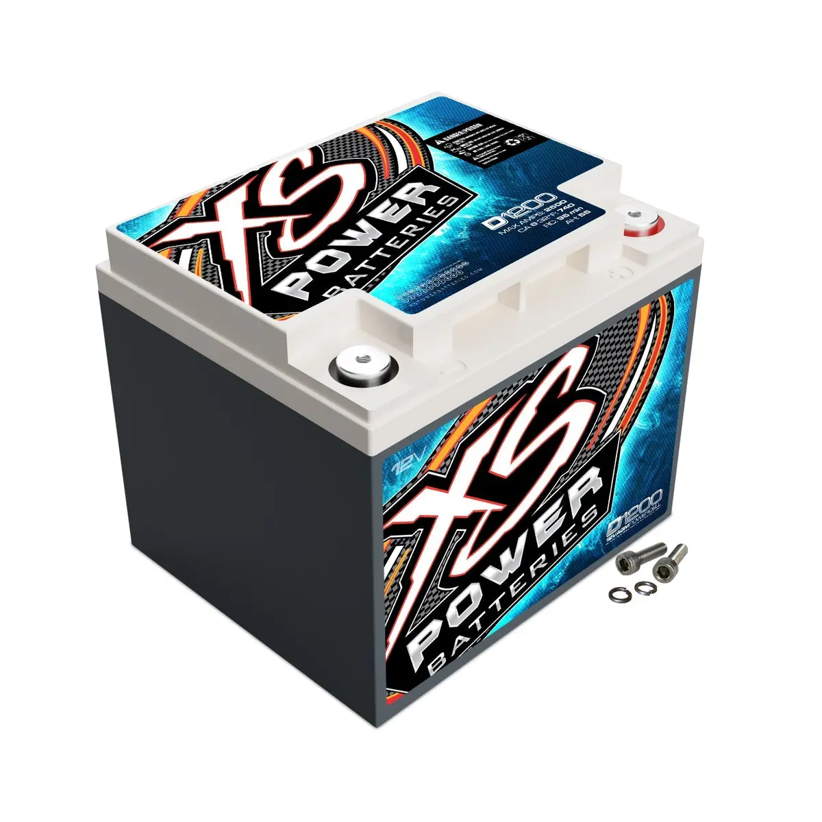 Xs Power D1200 12 Volt Agm 2600 Amp Sealed Car Audio Battery/Power Cell+Terminal 1
