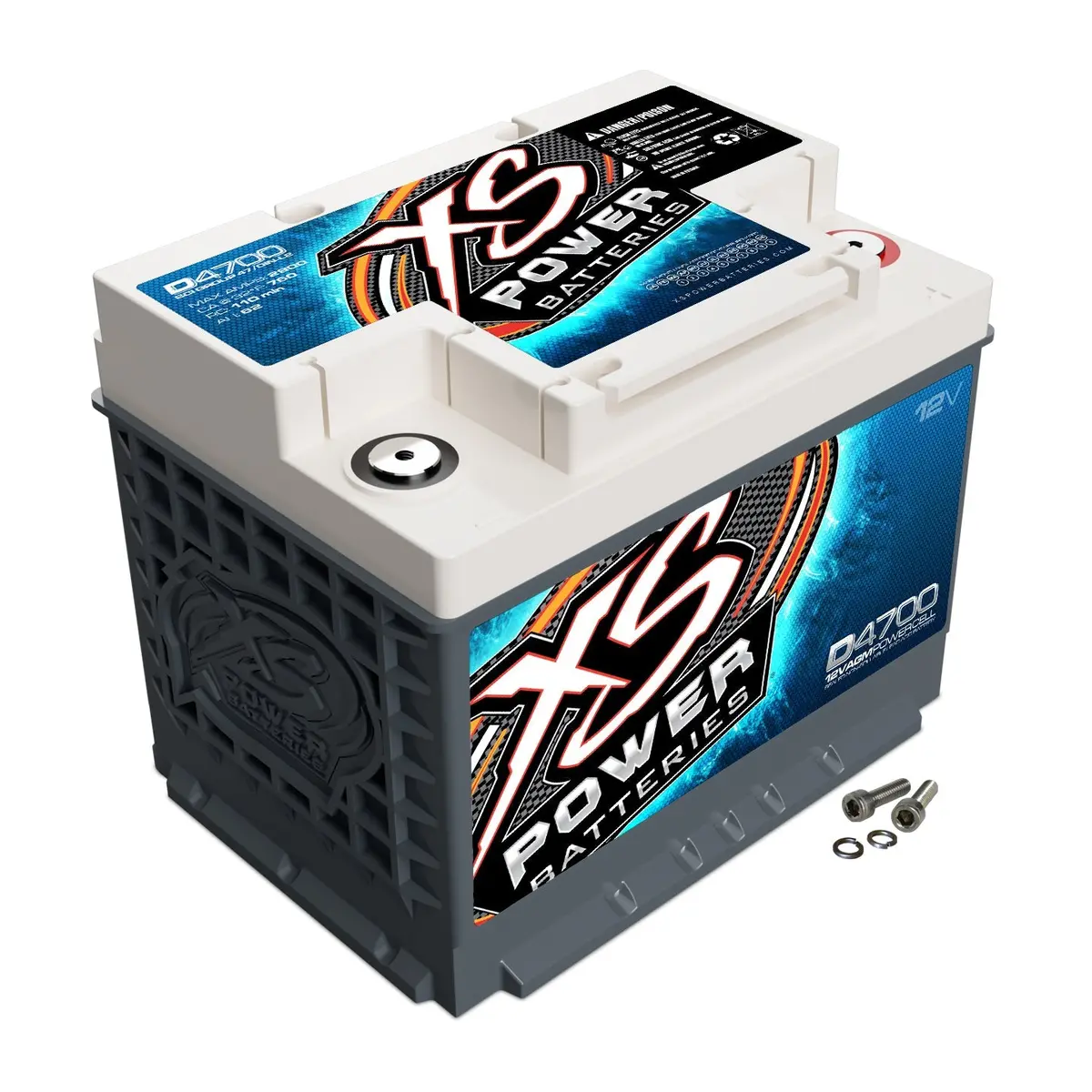 Xs Power D4700 12 Volt Agm 2900 Amp Sealed Car Audio Battery/Power Cell+Terminal 1