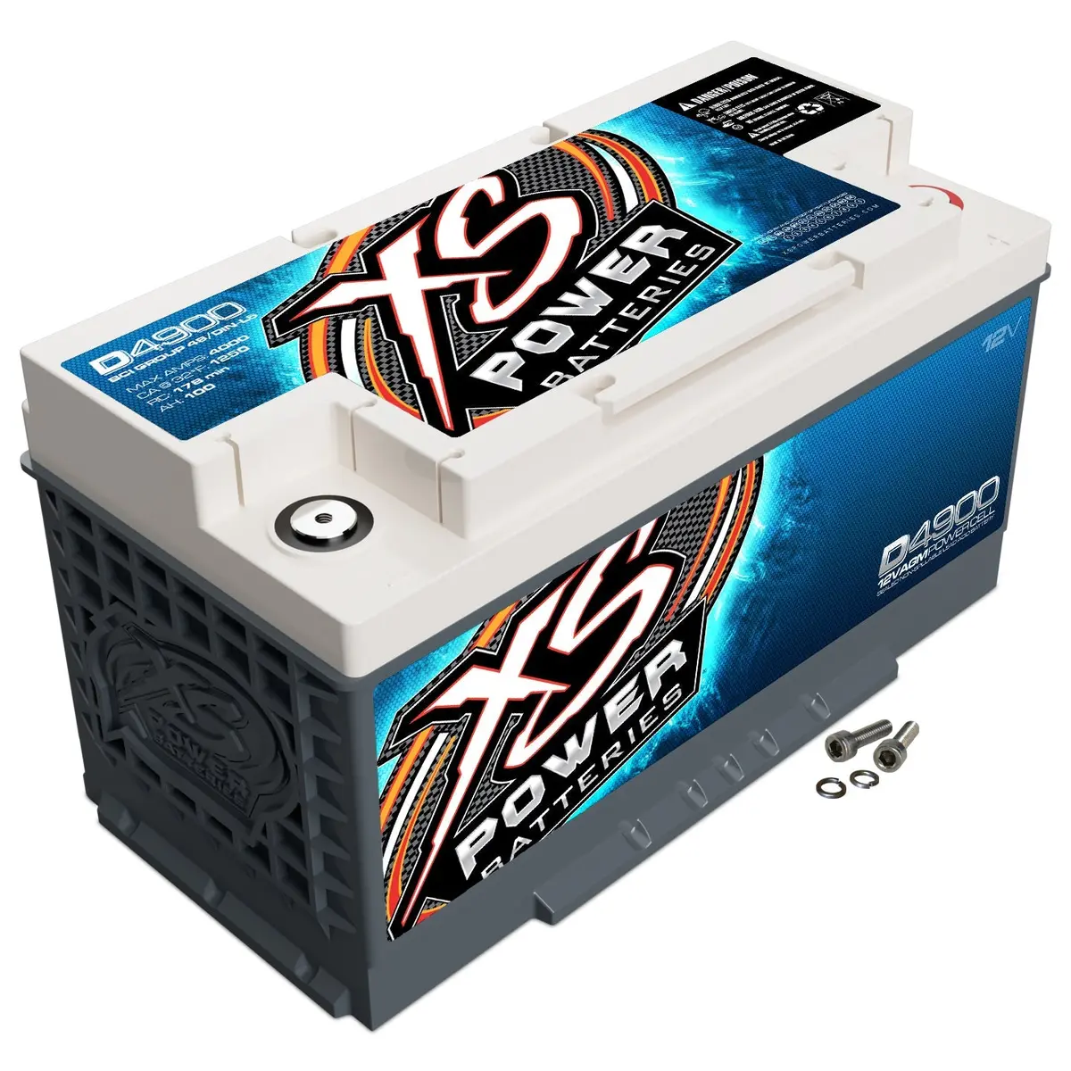 Xs Power D4900 12 Volt Agm 4000 Amp Sealed Car Audio Battery/Power Cell+Terminal 1