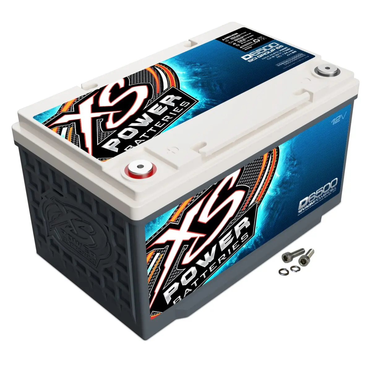 Xs Power D6500 12 Volt Agm 3900 Amp Sealed Car Audio Battery/Power Cell+Terminal 1