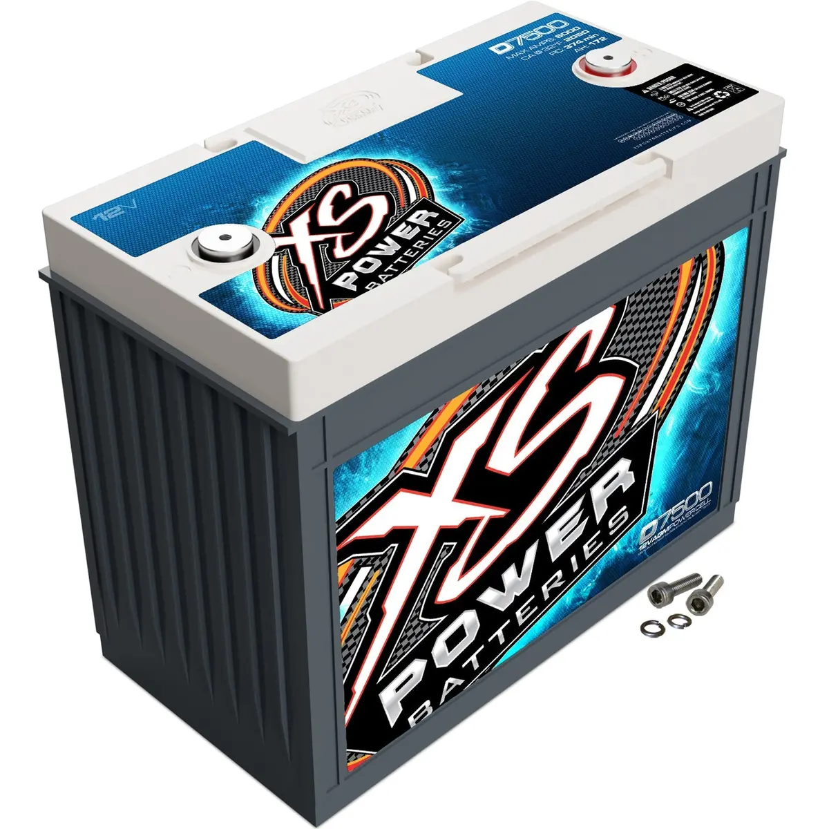 Xs Power D7500 12 Volt Agm 6500 Amp Sealed Car Audio Battery/Power Cell+Terminal 1