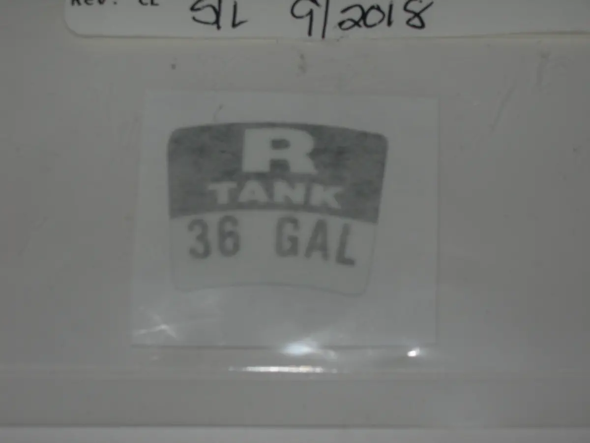 Placard, Fuel Tank Selector - Right Tank - 36 Gallon 1
