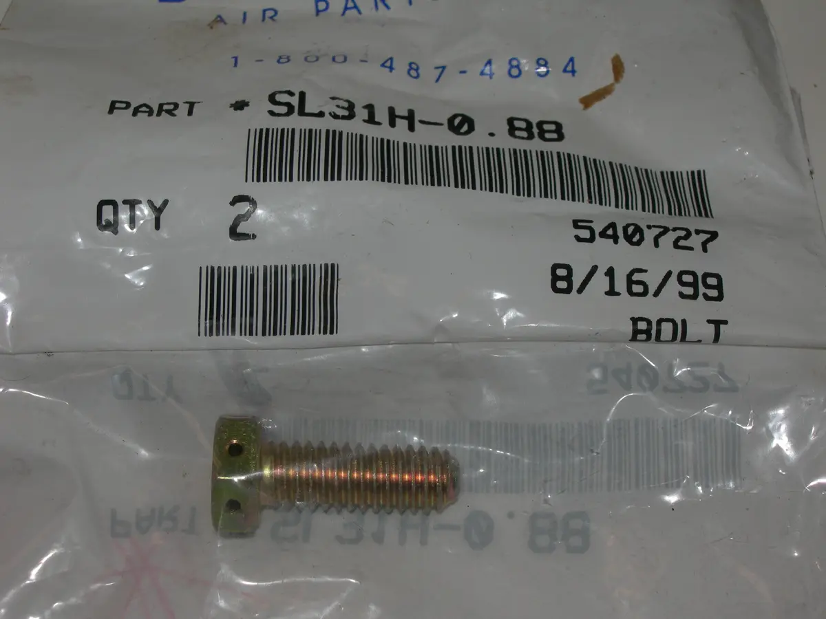 Bolt, Machine - .3125-18 - .88 Long - Drilled Head 1