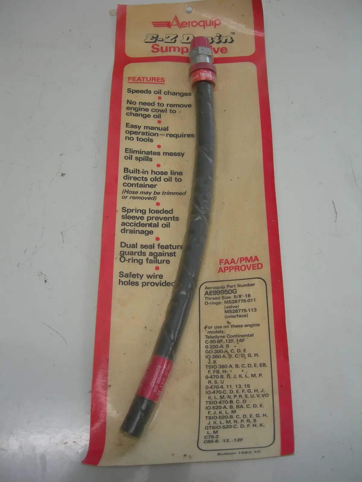 Valve, Drain - Oil Sump - Aeroquip (Eaton) 1