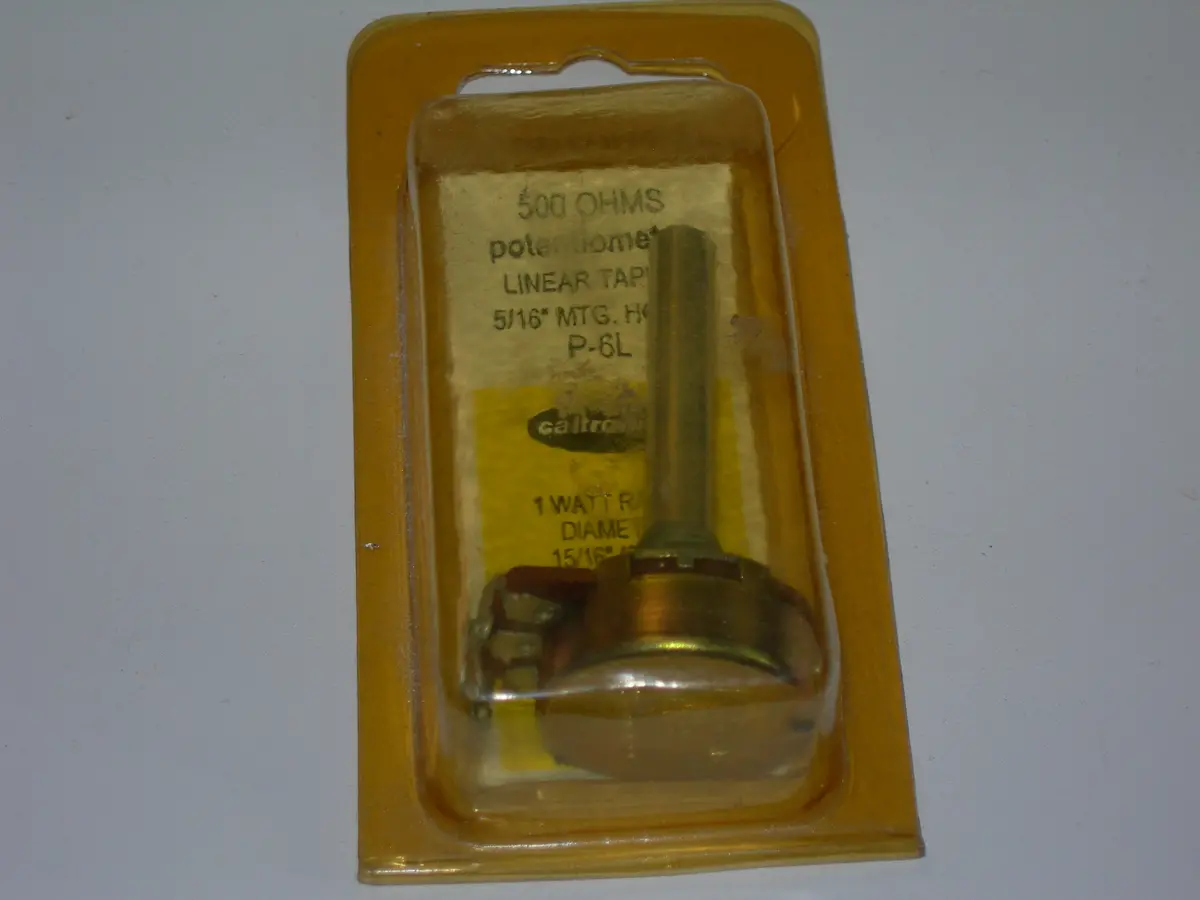 Potentiometer, Linear Taper - 500 Ohms - 1 Watt - Caltronics 1