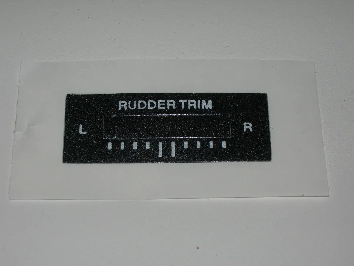 Label, Rudder Trim - Small - Ray Allen 1