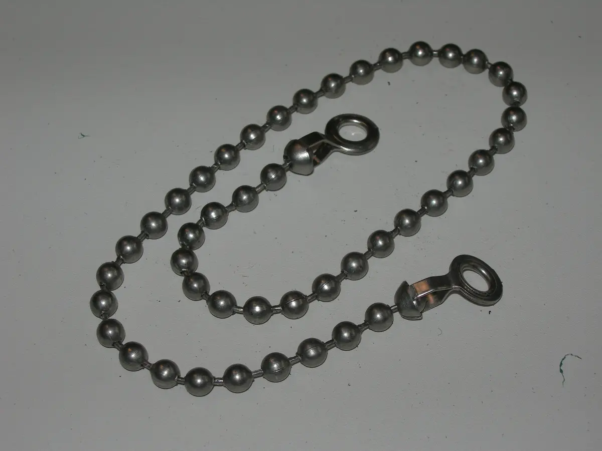 Chain, Assembly - 12" Between 3/16" Holes - Stainless 1