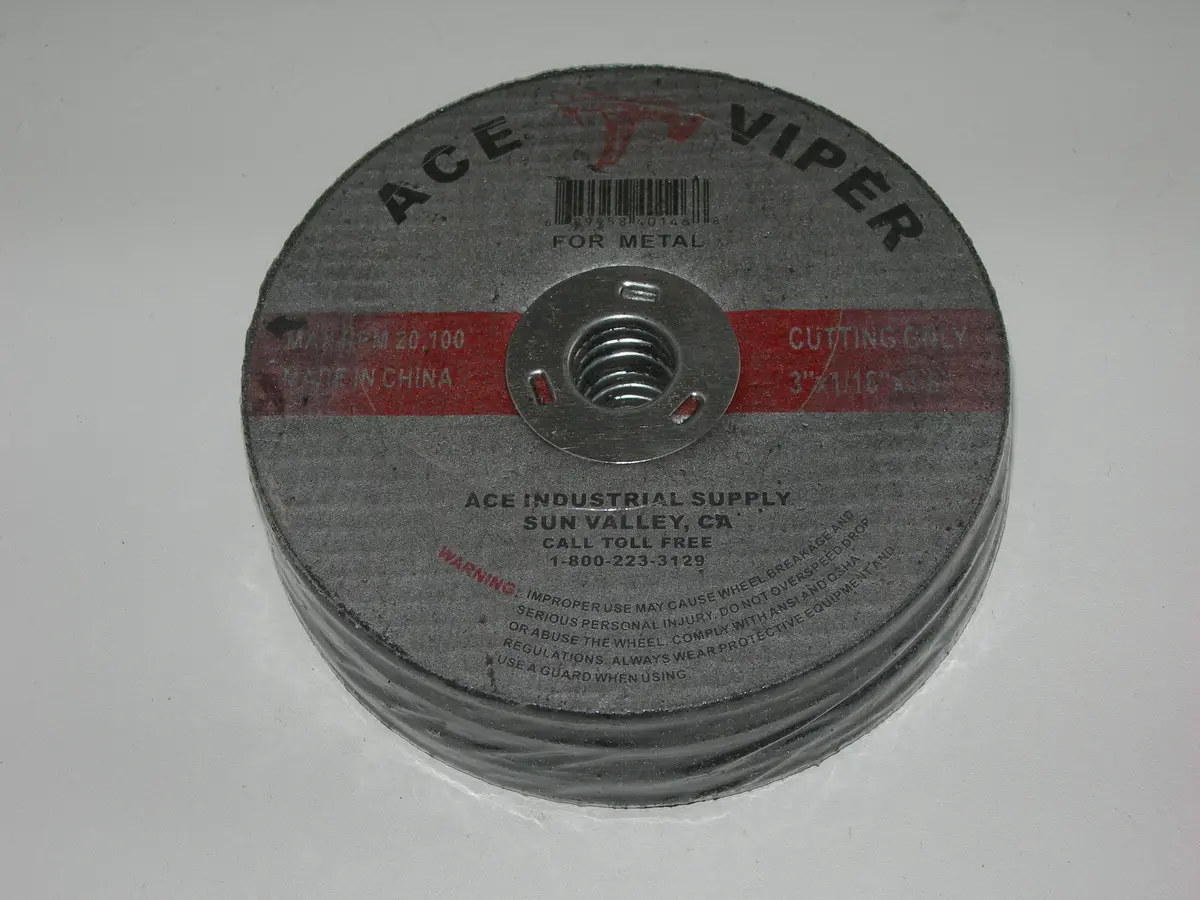 Wheel, Cutting - Steel - 3" Dia - 3/8" Hole - 1/8" Thick 1