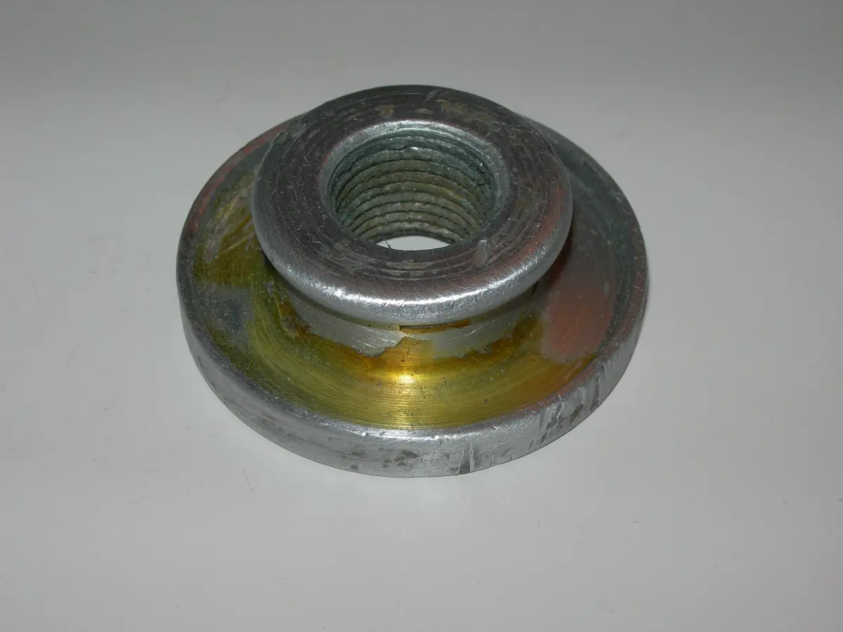 Flange, Fuel Tank - 1 3/4" Diameter Base - 5/8" High - 3/8" Female Npt - Aluminum 1