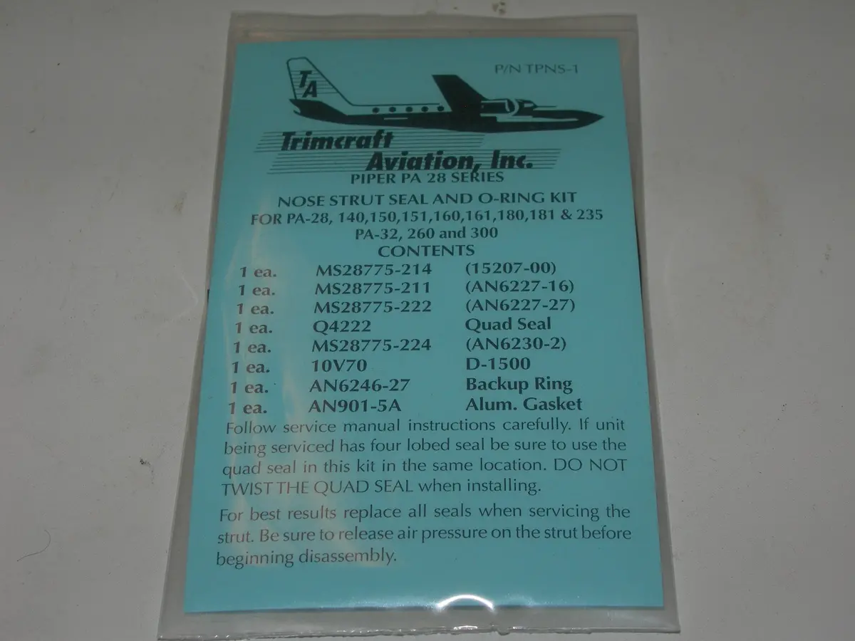 Kit, Strut Seal - Nose - Pa28/32 - Trimcraft 1