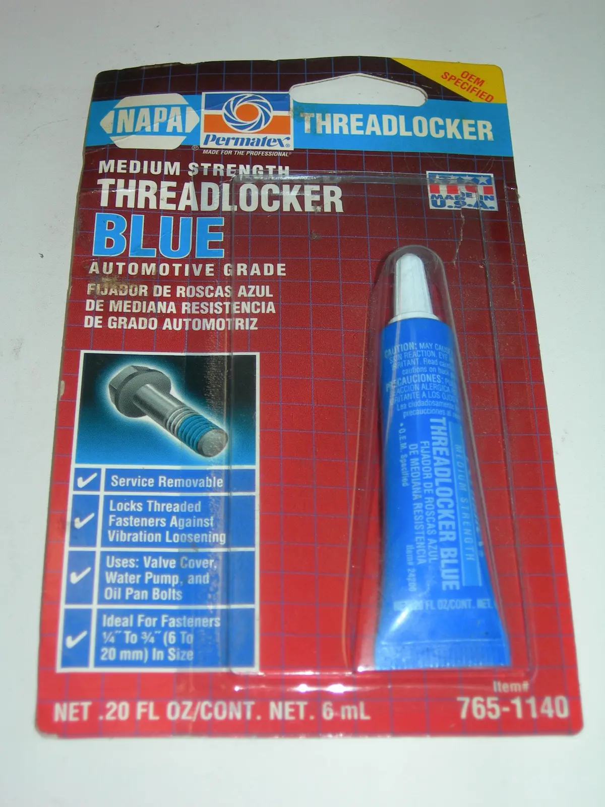 Threadlocker, Blue - .2 Ounce - Permatex 1