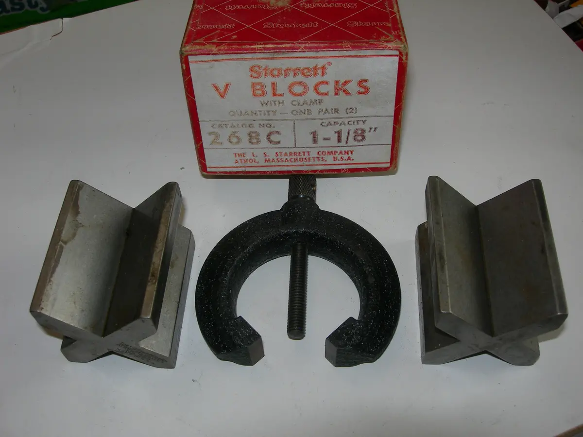 Set, V Blocks With Clamp - 1 1/8" Capacity - Starrett 1