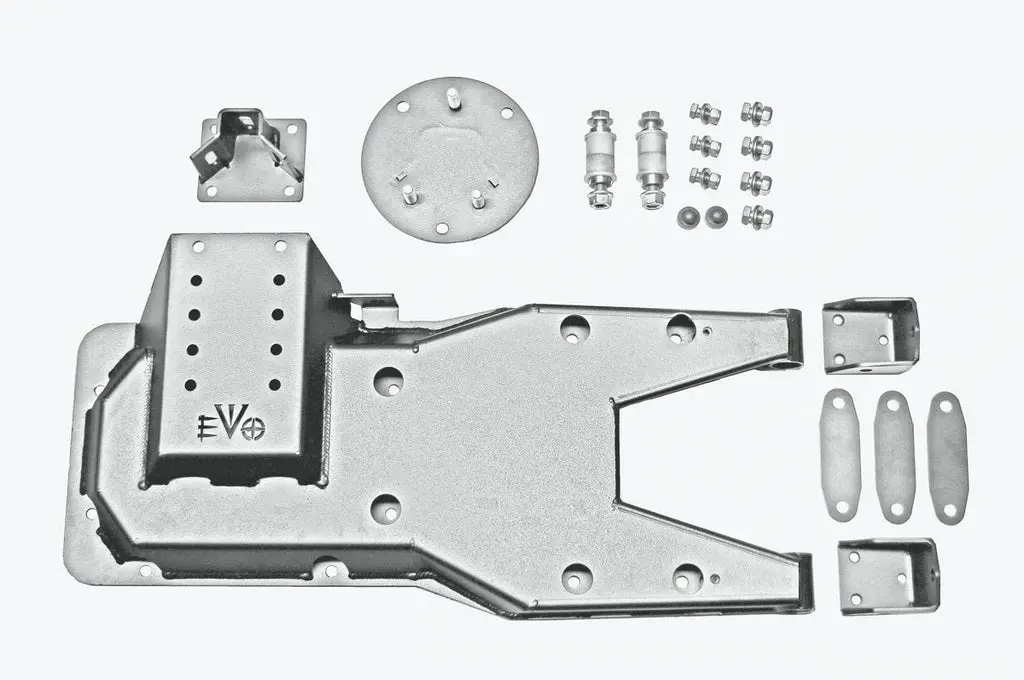 Evo Mfg Pro Hinged Gate Tire Carrier Kit (Raw) - '07-'18 Jeep Wrangler Jk Jku 1