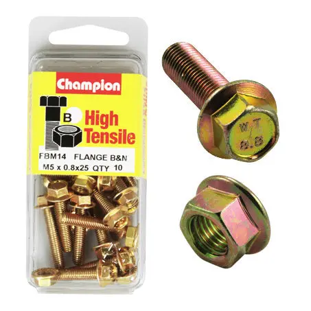 Champion Blister Flange Bolts And Nuts M5 X 25Mm-Fbm14 1