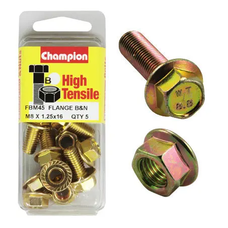 Champion Blister Flange Bolts And Nuts M8 X 16Mm-Fbm45 1