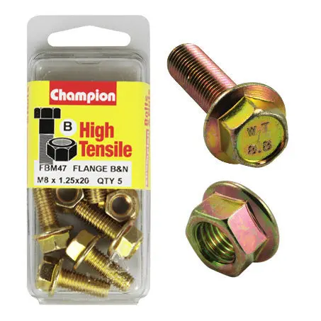 Champion Blister Flange Bolts And Nuts M8 X 20Mm-Fbm47 1
