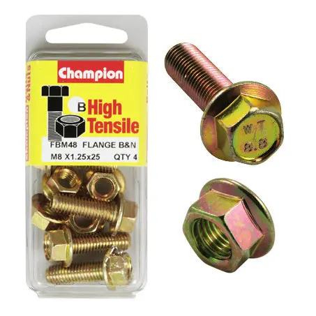 Champion Blister Flange Bolts And Nuts M8 X 25Mm-Fbm48 1