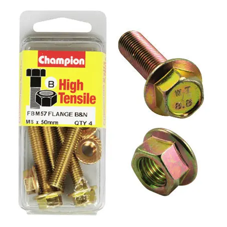 Champion Blister Flange Bolts And Nuts M8 X 50Mm-Fbm57 1