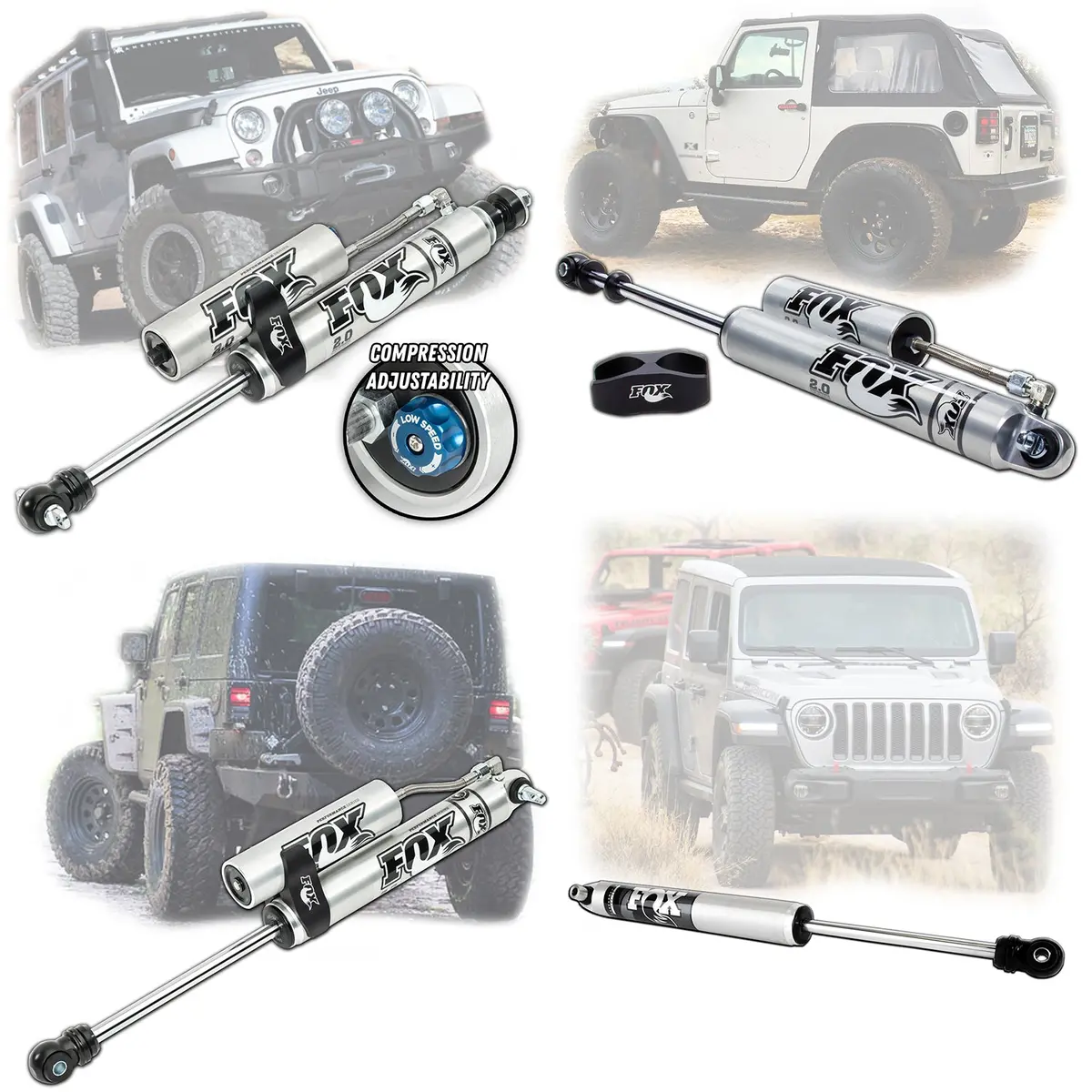 Fox 2.0 Performance Series Shocks For 2007-2018 Jeep Wrangler Jk 1