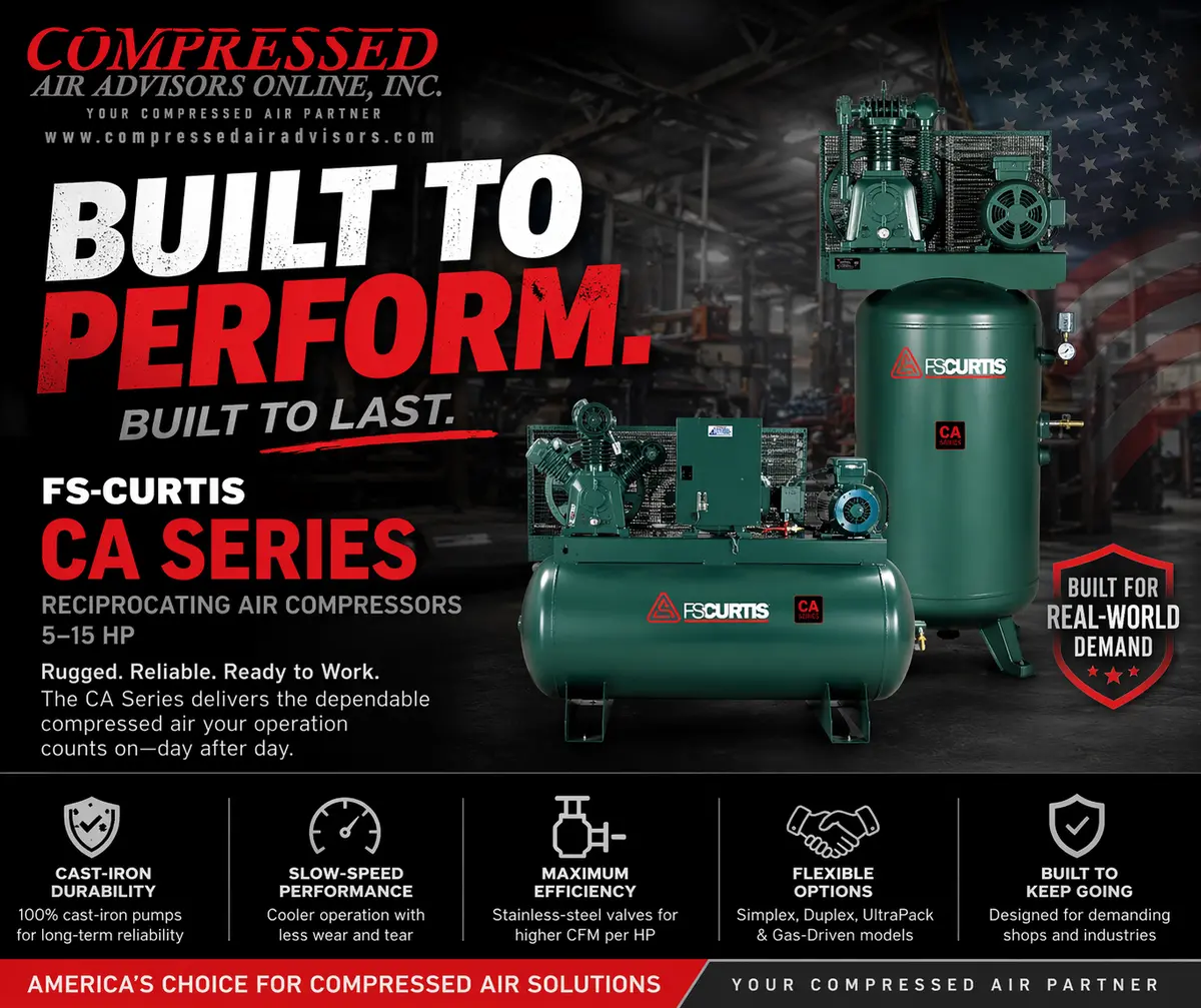 Fs-Curtis Ca15 Air Compressor – 15 Hp Two-Stage, 120 Gallon, 42.6 Cfm @ 175 Psi 3