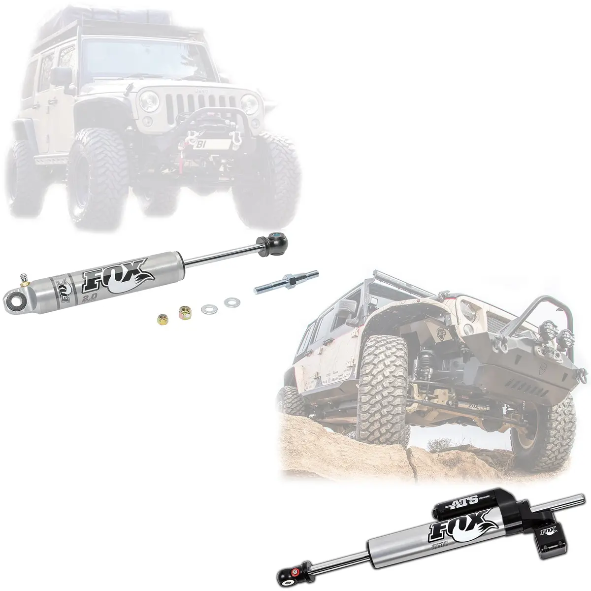 Fox 2.0 Performance Series Front Steering Stabilizer For 2007-2018 Jeep Wrangler Jk 1