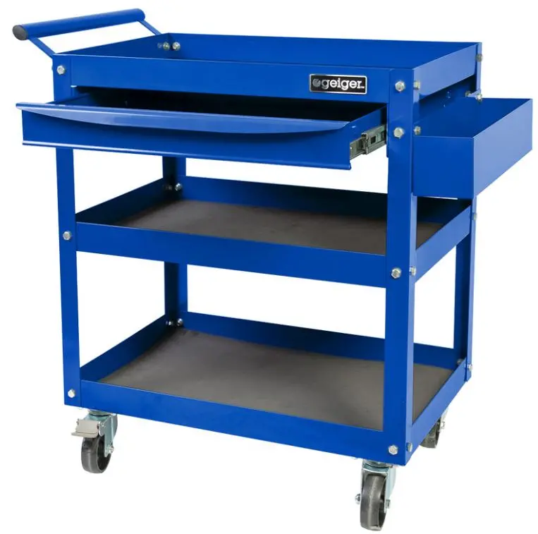 Geiger Heavy Duty Parts Trolley With Side Tray  Gt3sd 1
