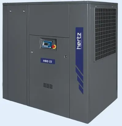 Hertz Kompressoren Hbd15 - 20Hp Belt Driven Rotary Screw Air Compressor, Base Mount, 75 Cfm @ 125 Psi, 10 Year Warranty Available 1