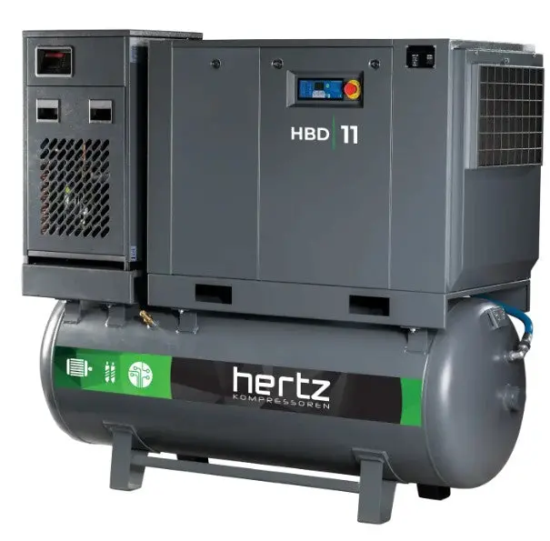 Hertz Hbd 18 Tmd Rotary Screw Air Compressor – 25 Hp Tank Mount With Dryer, 119 Cfm 1