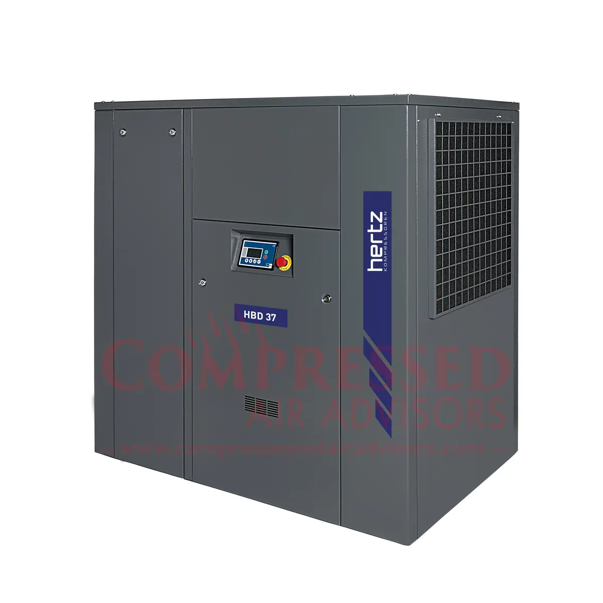 Hertz Kompressoren Hbd37 - 50Hp Belt Driven Rotary Screw Air Compressor, 220 Cfm @ 125 Psi, 10 Year Warranty Available 1