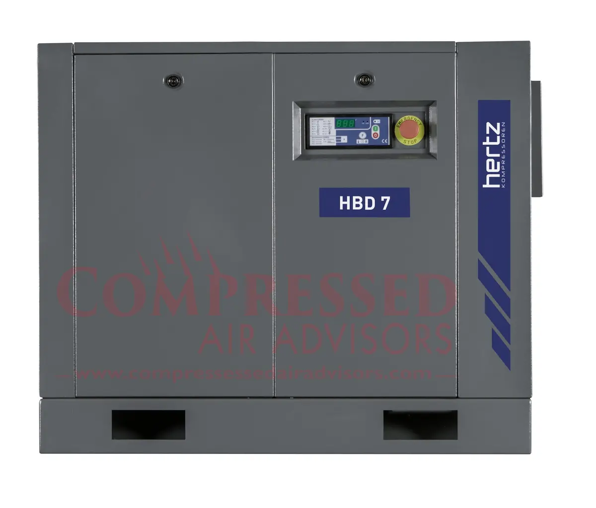 Hertz Kompressoren Hbd 7  - 10Hp Belt Driven Rotary Screw Air Compressor, Base Mount, 40 Cfm @ 125 Psi, 10 Year Warranty Available 1