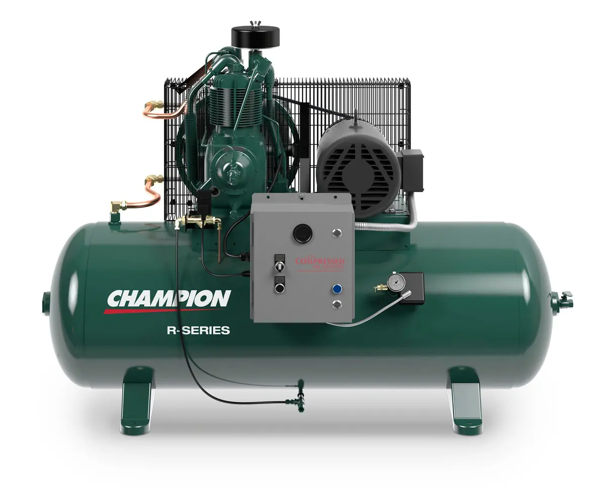 Champion Hpl5-8 – Pl-Series 5 Hp Pressure-Lubricated Reciprocating Air Compressor | 80-Gallon Horizontal Tank, 250 Psi Available 1