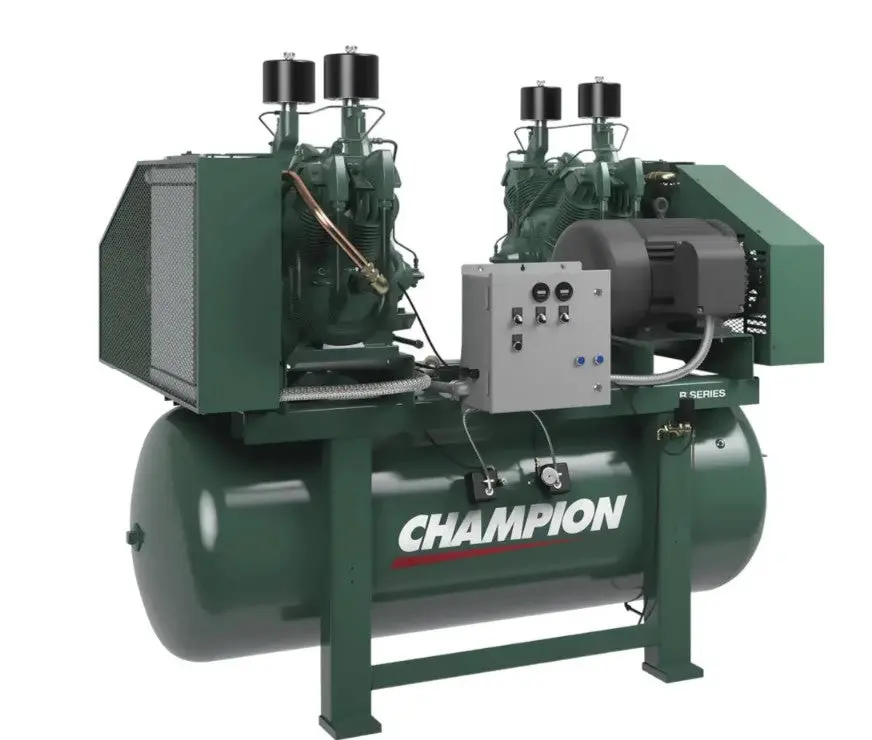 Champion Hr25d-24 – Duplex 25 Hp (2× R-70 Pumps) Two-Stage Reciprocating Air Compressor | 240-Gallon Horizontal Tank 1
