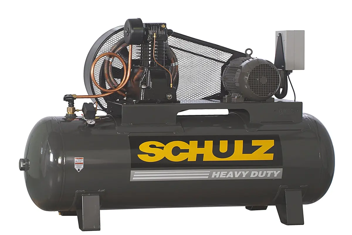 Schulz Of America 10120Hl40x-3 - 10Hp Reciprocating Air Compressor, 120 Gallon Horizontal Tank, Msl-40Max Pump, 28.4 Cfm 1