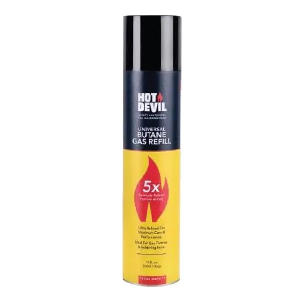 Hot Devil Purified Butane Gas 300Ml (Single Unit) Hdgas5 1
