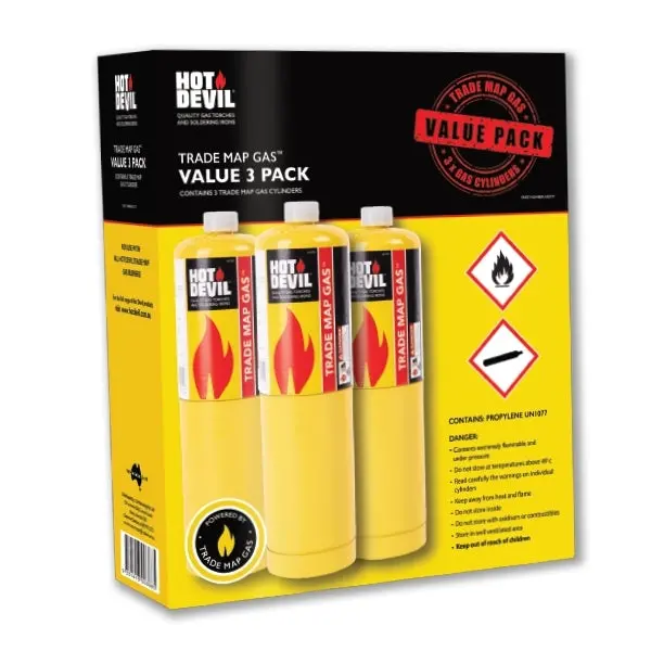 Hot Devil Trade Map Gas Value 400Gm - 3 Pack Hdtp 1
