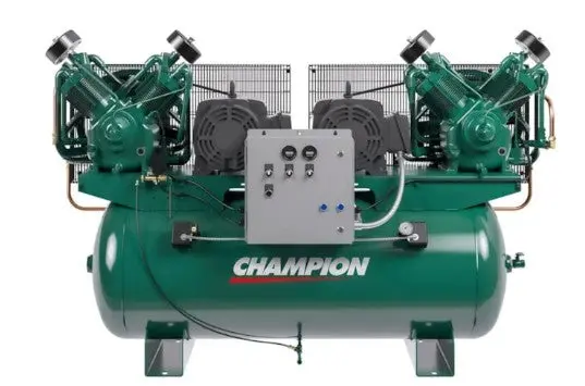 Champion Hpl10d-12 – Pl-Series 20 Hp (10 Hp ×2) Pressure-Lubricated Reciprocating Air Compressor | 120-Gallon Horizontal Tank 1