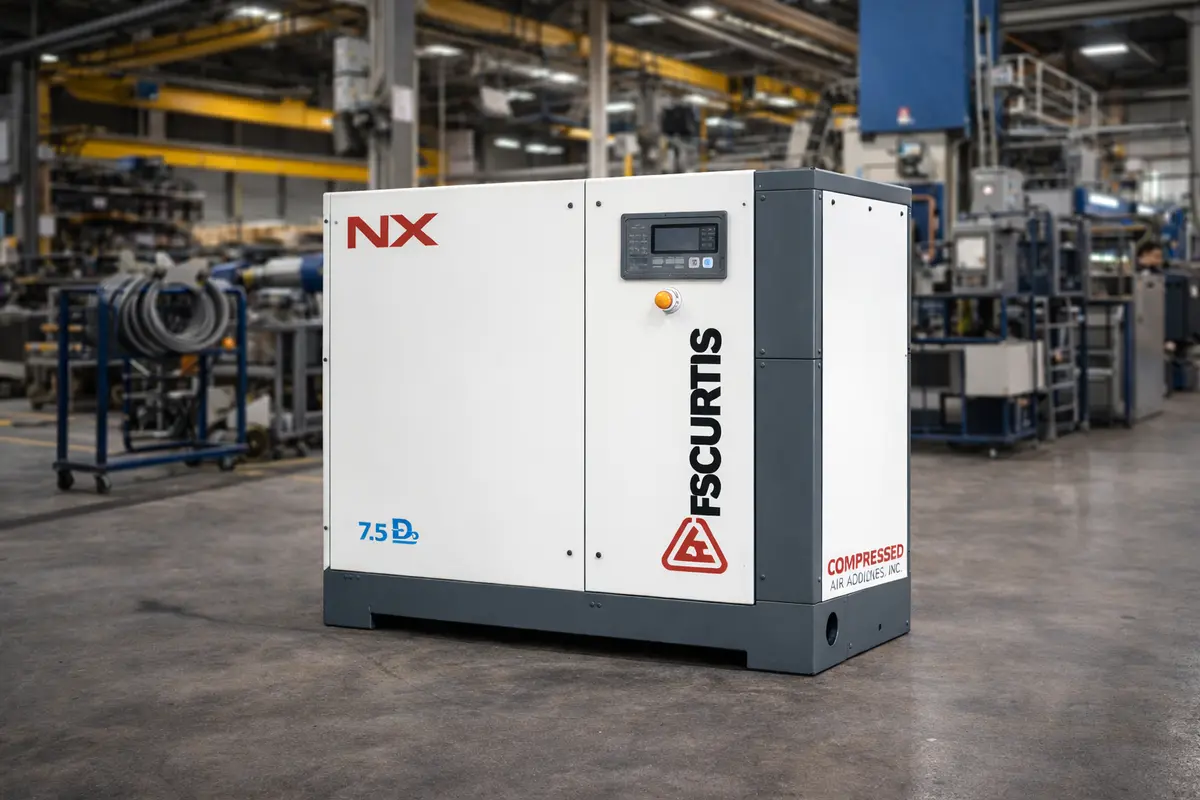 Fs-Curtis Nxb06 - 7.5Hp Fixed Speed Rotary Screw Air Compressor, Integrated Air Dryer, Base Mounted 7