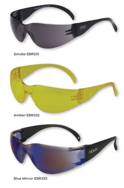 Maxisafe  Texas Safety Glasses Blue Clear Amber Ebr333 Ebr330 Ebr332 1