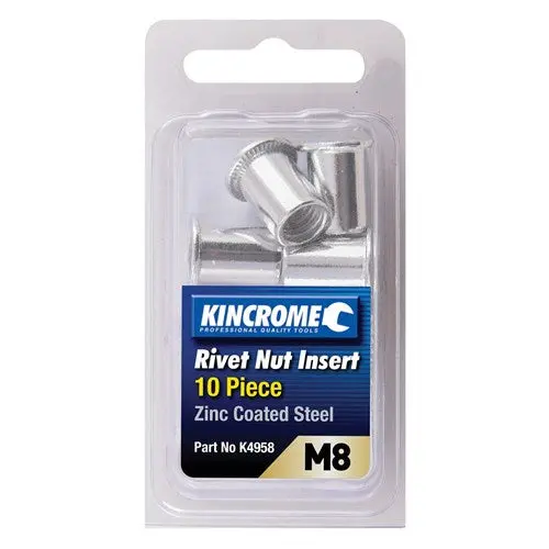 Kincrome Rivnut Zinc Steel M8 10 Pce K4958 1