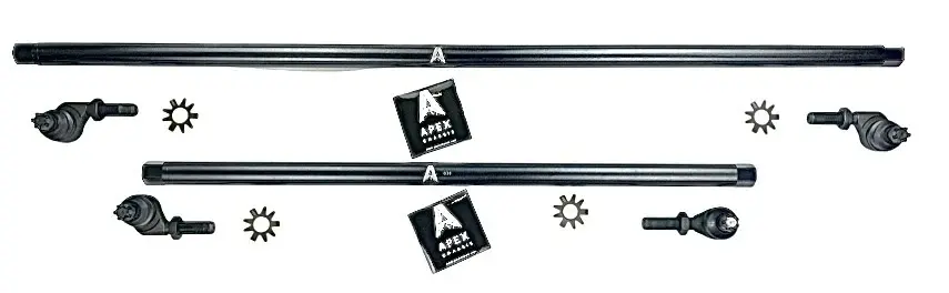 Apex Chassis 1 Ton Steering Kit ( Black Steel ) - Kit145 For 07-18 Jeep Wrangler Jk / Jku 1