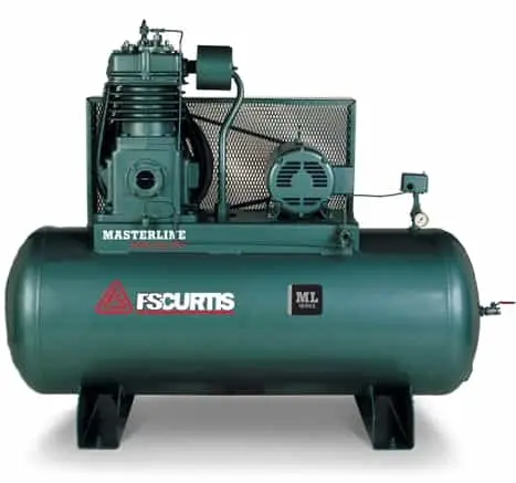 Fs Curtis Ml30 - 30Hp Masterline Series Heavy Duty Industrial Air Compressor, 200 Gallon Horizontal Tank, C98 Pump, 102.2 Cfm @ 175 Psi 1